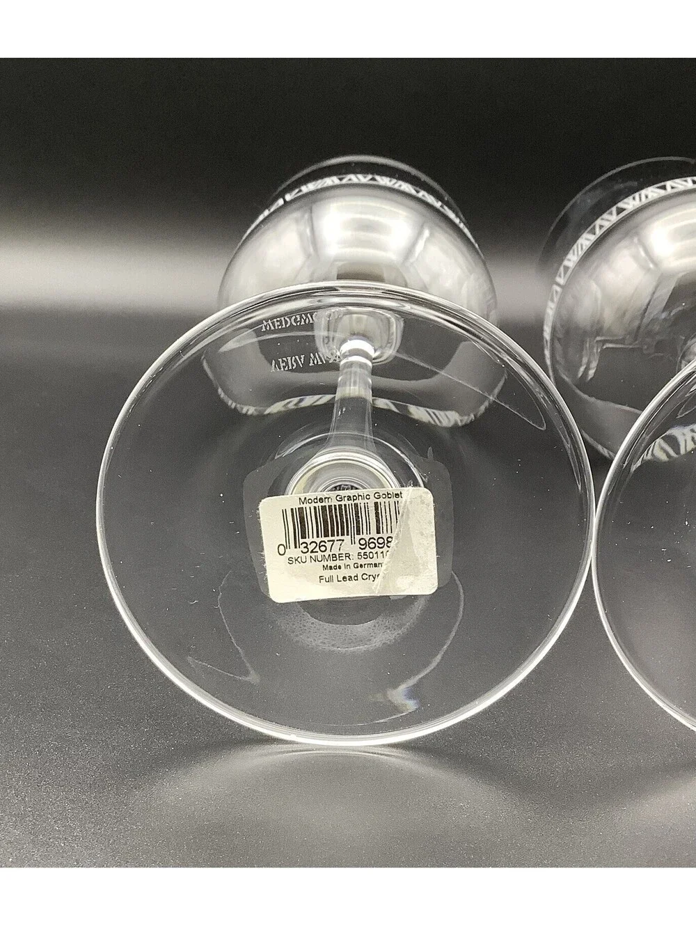 Wedgwood Vera Wang Modern Graphic Crystal Wine Glass Water Goblet *Set of 2*
